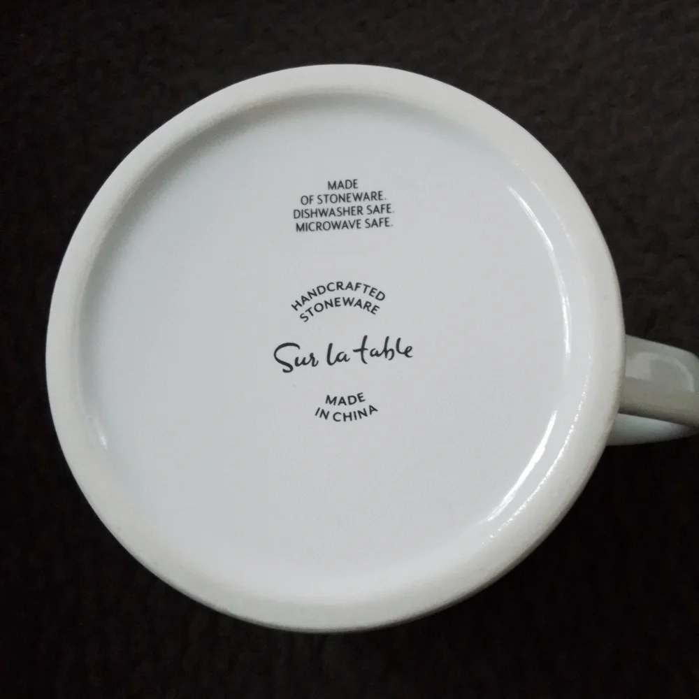 Sur La Table Letter J Monogram Initial Mug